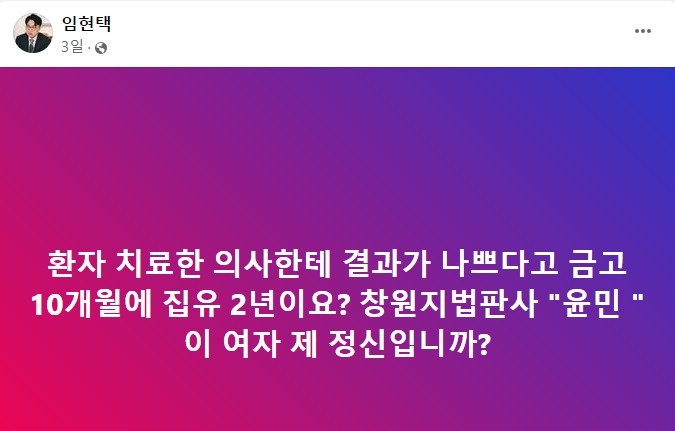 (임현택 의협 회장의 페이스북 캡처)
