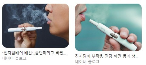 포털의 전자담배 관련 블로그들. /네이버