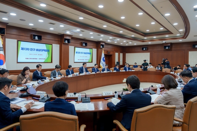 29일 정부서울청사에서 열린 제13차 인구비상대책회의. /저출산고령사회위원회 제공